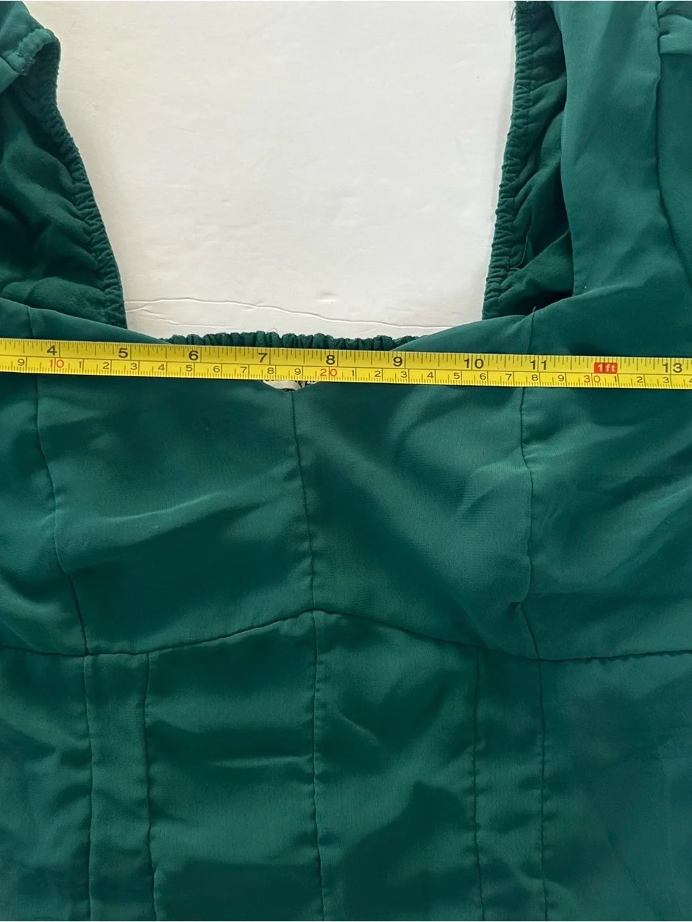 Abercrombie & Fitch Sweetheart Corset Top Sheer Puff Sleeves S Green Cottagecore